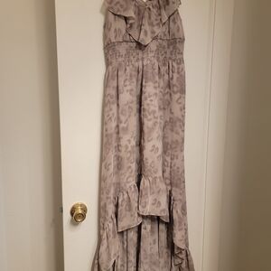 Guess High Low Dress in Gray Leopard Print